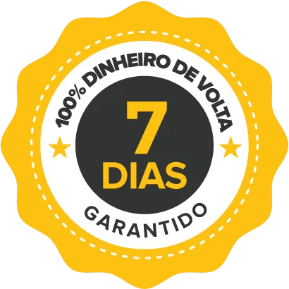 Garantia de 7 dias - 100% dinheiro de volta